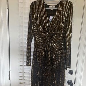 Michael Kors | Black / Gold Mini-Dress (L)